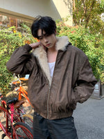 PUレザー フードファージャケット