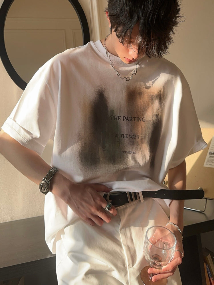 レトロ ブラーフィギュア プリントTシャツ