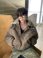 クロスバッジ ネックベルト フリースファージャケット