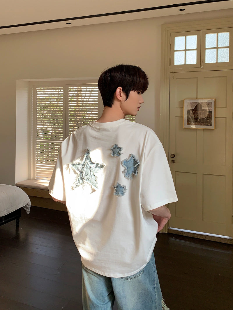スターパッチ レタリングTシャツ