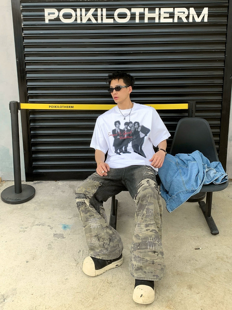 レター ロックバンドTシャツ