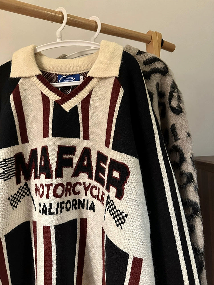 モーターサイクル カレッジニットセーター