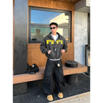 コントラスト レーシングロゴ ジップパーカー