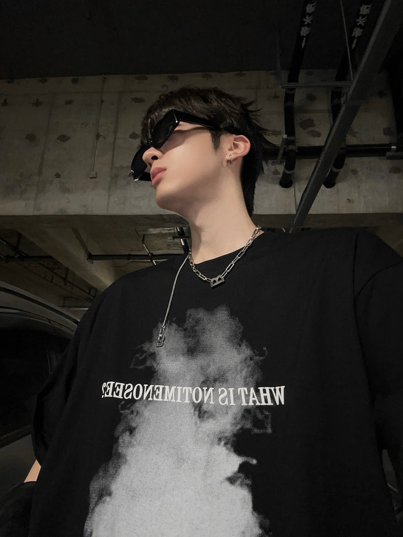 スモークレタープリントTシャツ