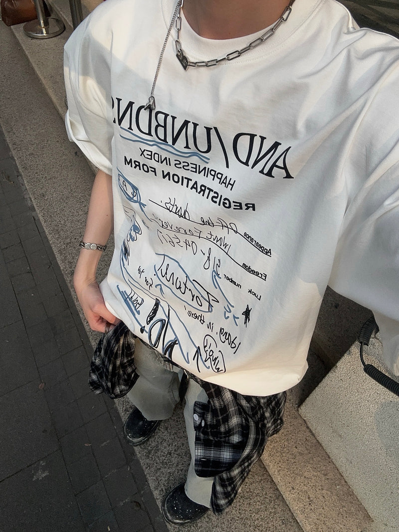 グラフィック スクリブル Tシャツ