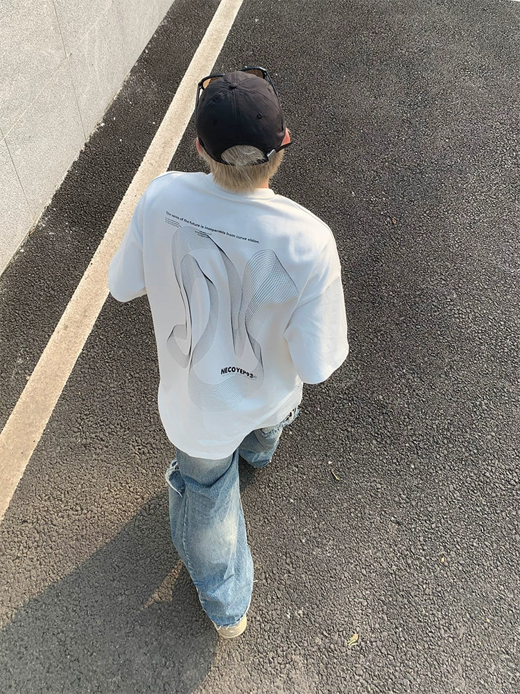 バーティカルテキストTシャツ