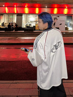 グラフィティプリント メッシュ ロングスリーブ ゲームTシャツ