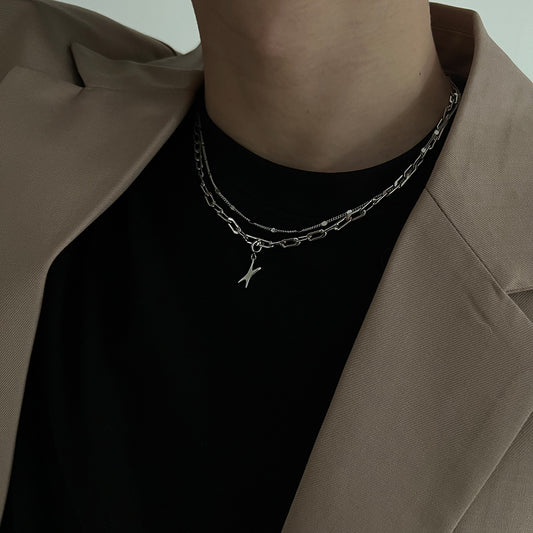 ダブルレイヤー チェーンネックレス