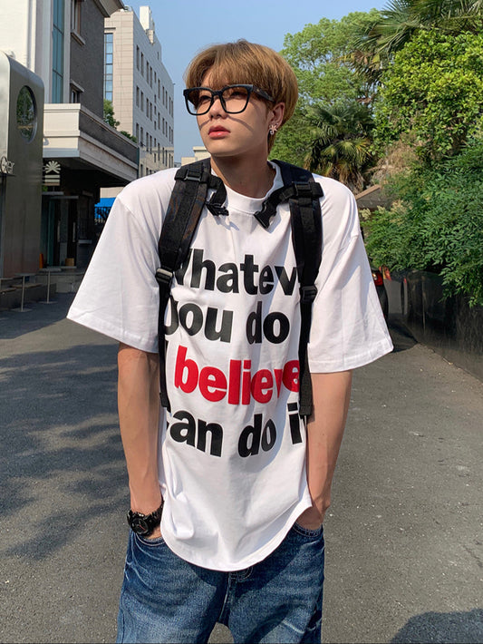 アクセント レタープリント Tシャツ