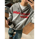 スマッジレタリング ハーフジップパーカー