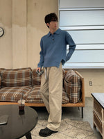 レトロ リラックス ポロニットセーター