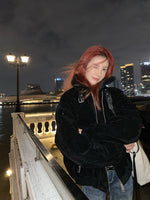 レトロ ファーベルト ベロアジャケット