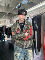 サイドライン カモフラージュジップパーカー