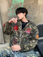 サイドライン カモフラージュジップパーカー