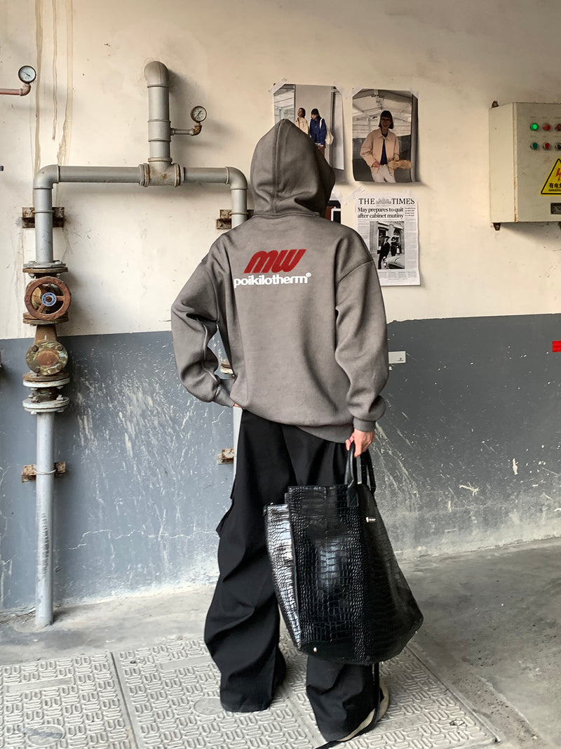 レトロプリント ウォッシュ ロゴフーディー