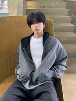 ラインストーン ブラッディジップパーカー