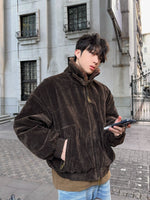 レトロ ファーベルト ベロアジャケット