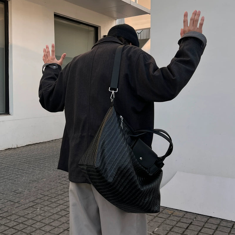 レトロ PUレザー ショルダーバッグ