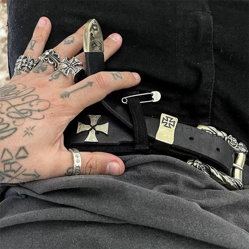 クロスバッジ メランコリー レザーベルト