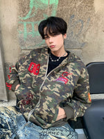 サイドライン カモフラージュジップパーカー