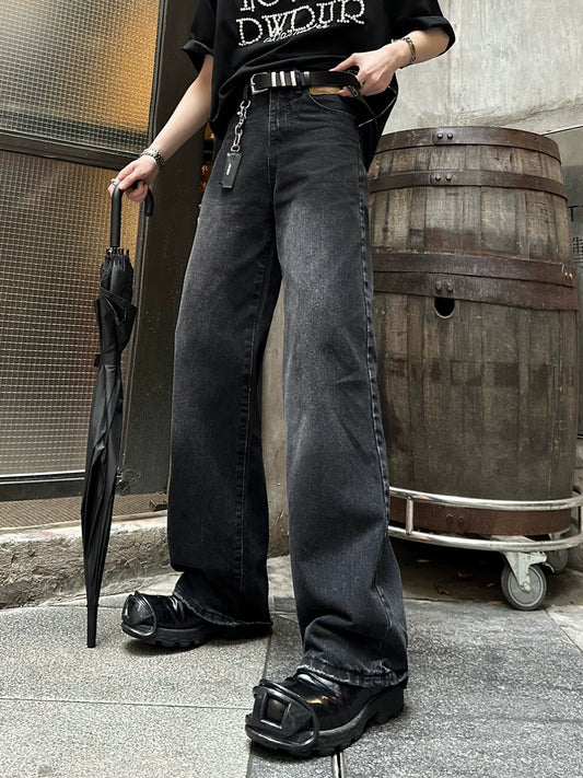 スリムフィット ブラック ウォッシュジーンズ