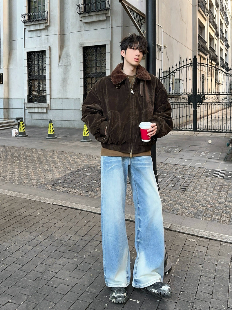 レトロ ファーベルト ベロアジャケット