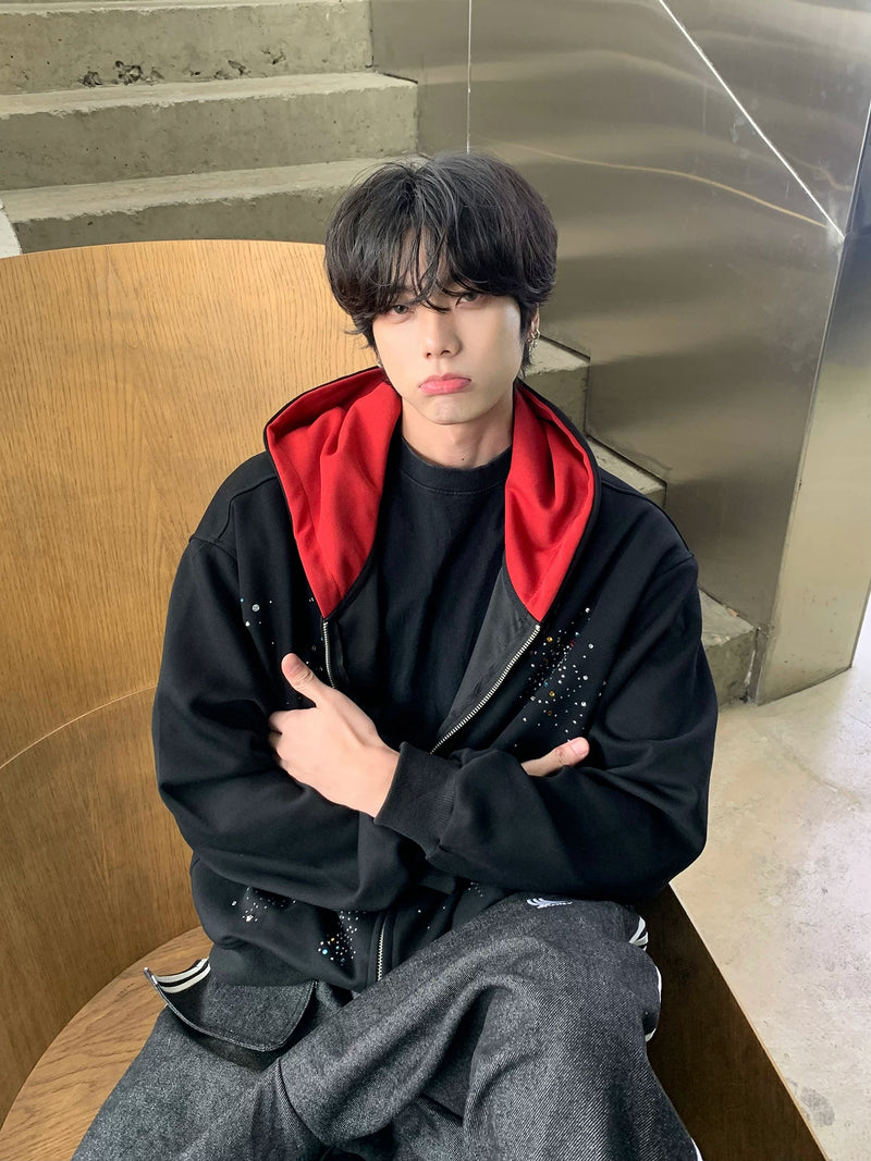 ラインストーン ブラッディジップパーカー