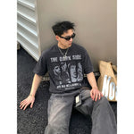 アンティーク パッチウォッシュ ロックプリントTシャツ