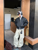 ショート  PUレザーフライトMA-1ジャケット