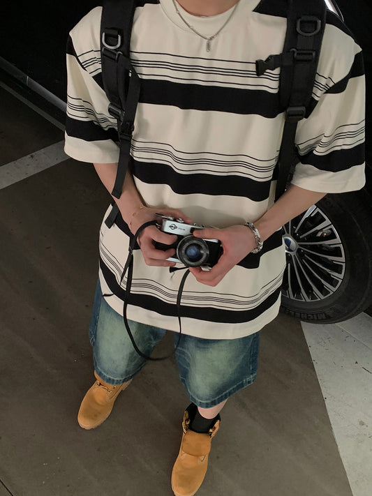 カジュアル ストライプTシャツ