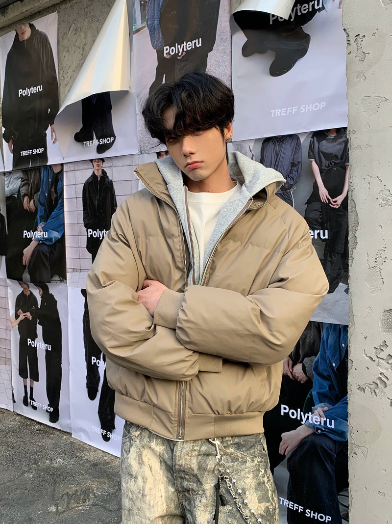 フーディー付き ダブルジッパーPUレザーペディン