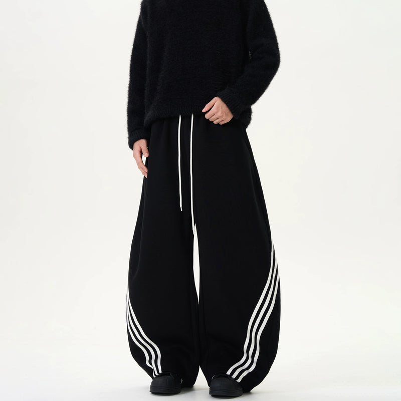 サイドライン ワイドレッグ スウェットパンツ
