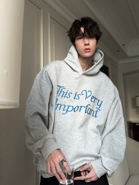 パール刺繍 レタリング オーバーフーディー