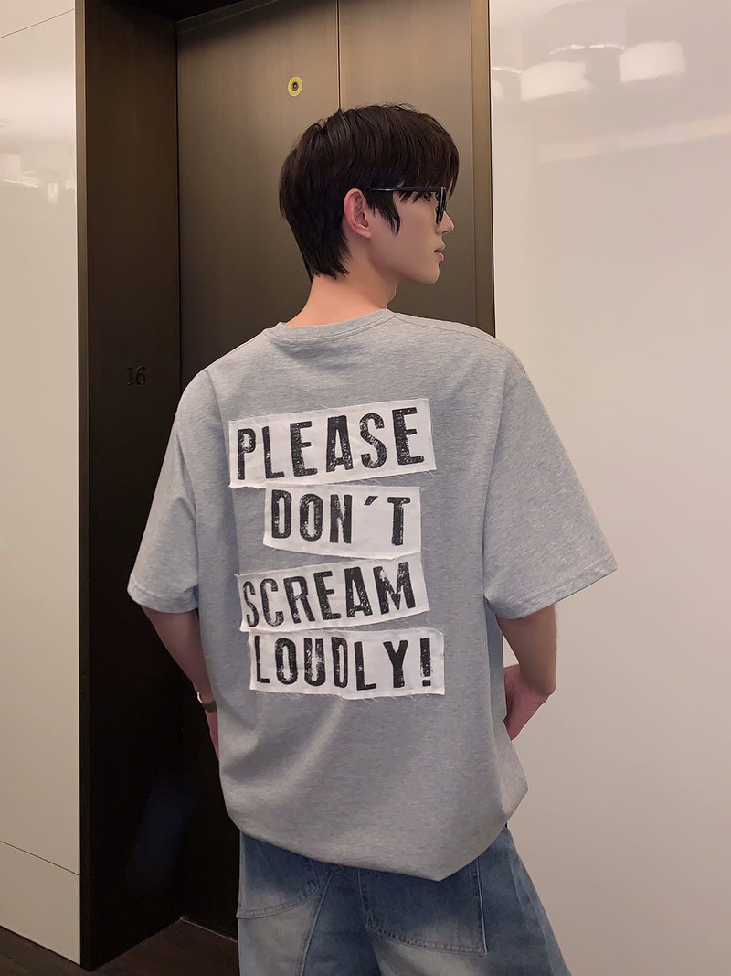 バックプリント オールドパッチレターTシャツ