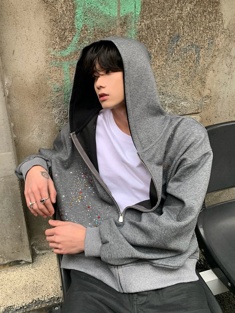 ラインストーン ブラッディジップパーカー