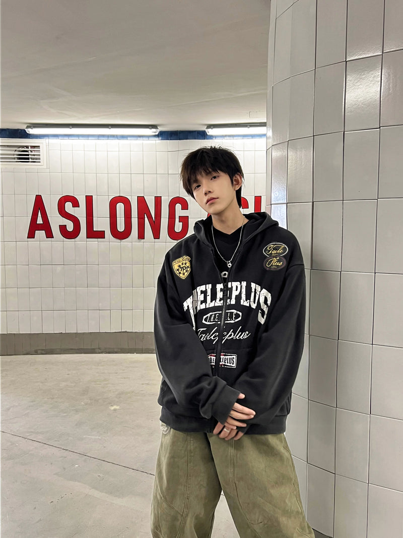 アメリカンレトロプリント ジップパーカー