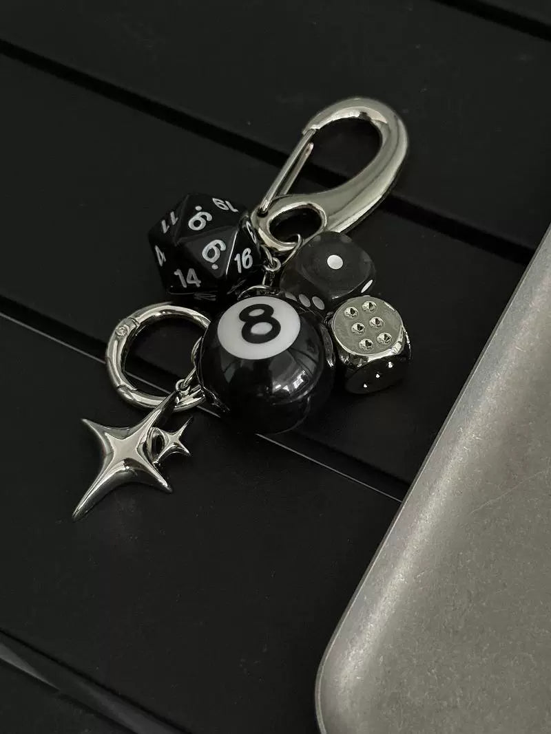 カラビナ オブシディアンダイス キーチェーン