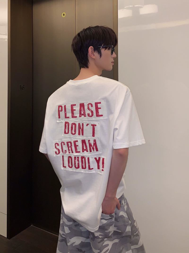 バックプリント オールドパッチレターTシャツ