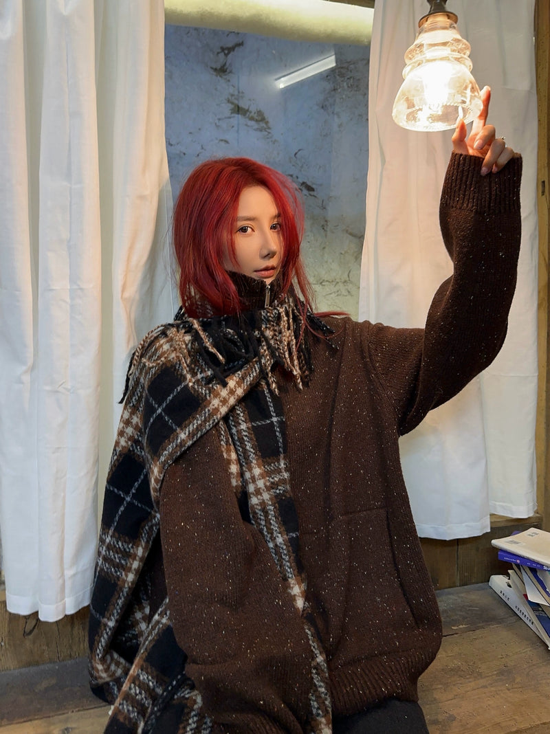 タータンチェック柄 フリースマフラー