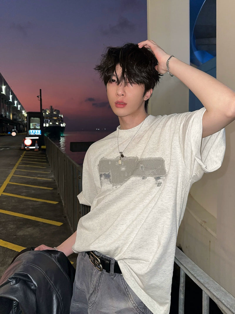 バックプリント 刺繍パッチ Tシャツ