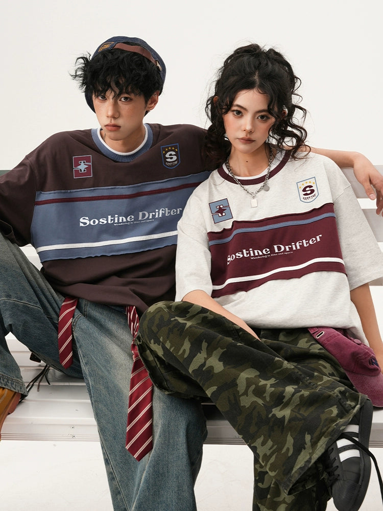 レトロ ラガーパッチ リンガーTシャツ