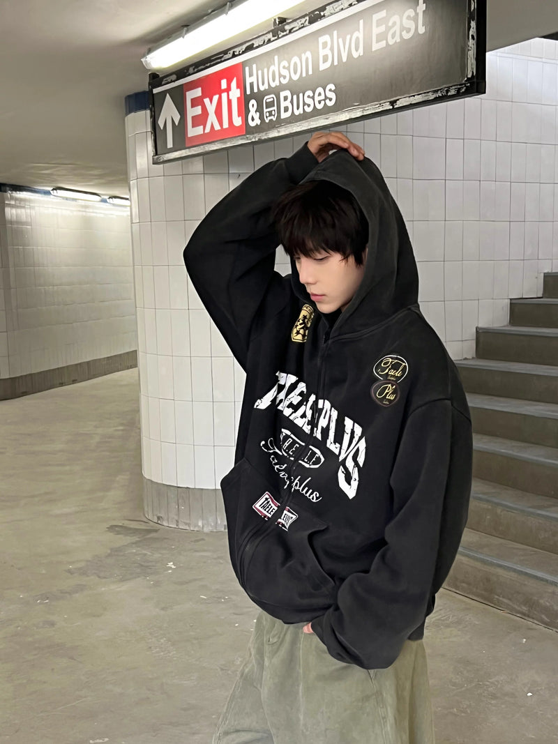 アメリカンレトロプリント ジップパーカー