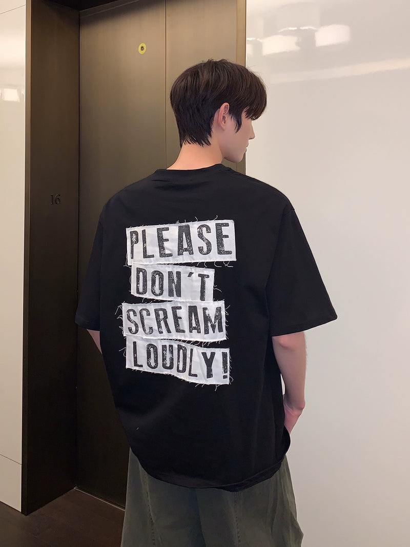 バックプリント オールドパッチレターTシャツ