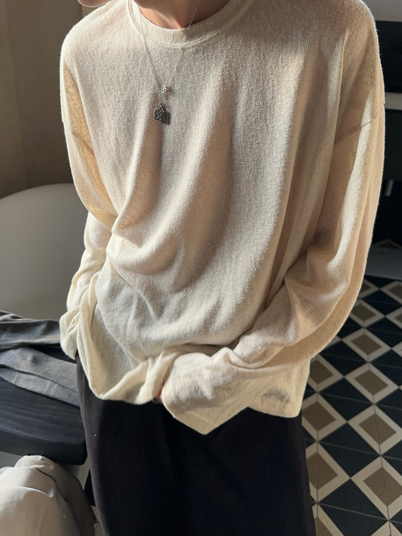 ベーシック カジュアル ルーズロングTシャツ