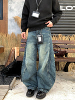 ストリート シミターバギーデニムパンツ