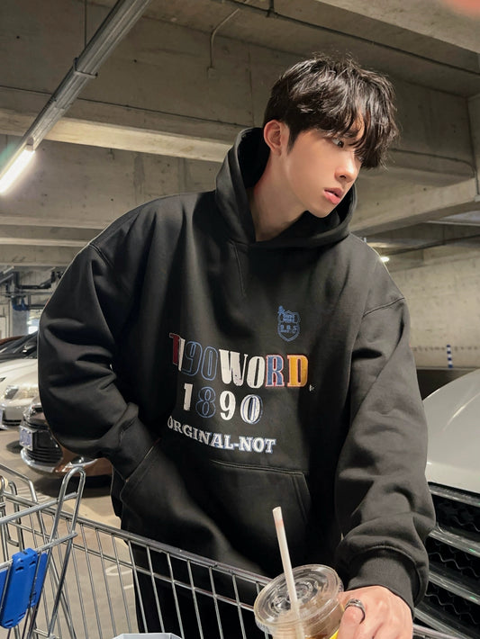 レトロ エンブレムバックプリント パーカー