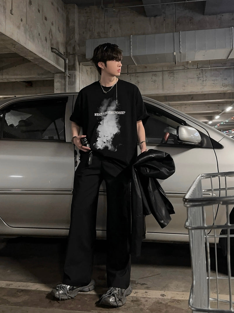 スモークレタープリントTシャツ