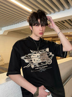 メタル グラフィック ステッチTシャツ