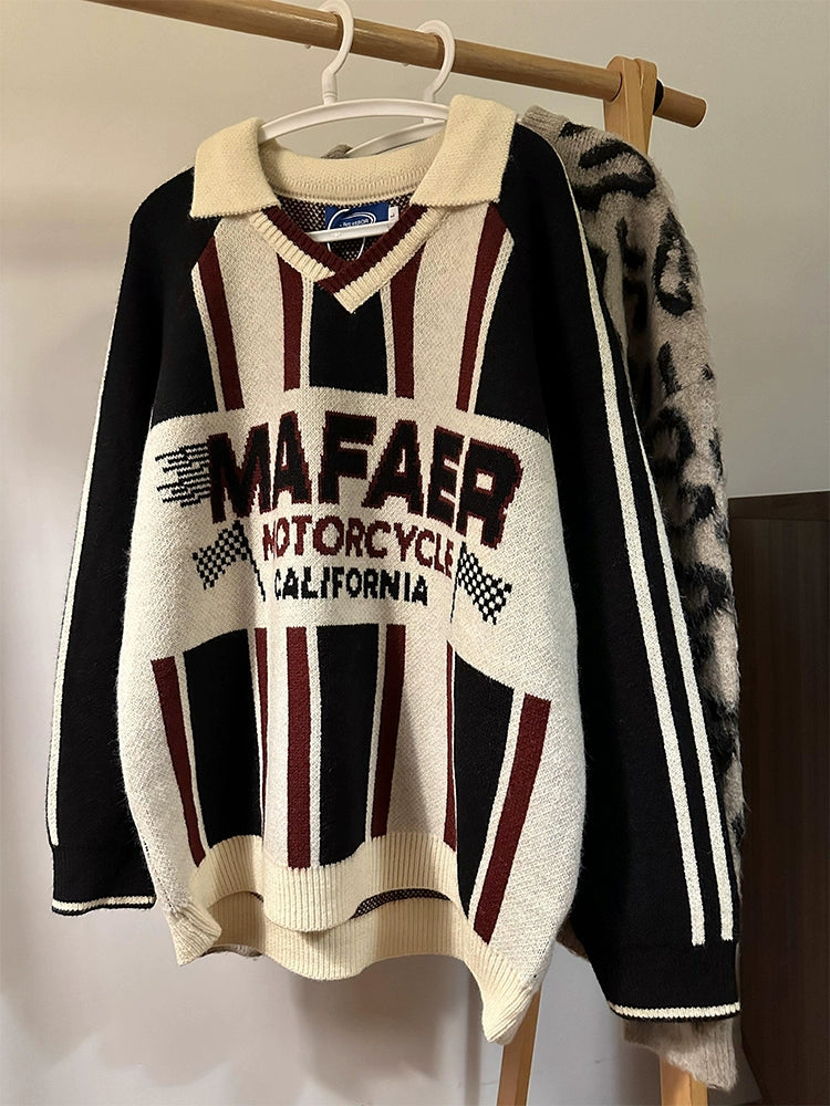モーターサイクル カレッジニットセーター