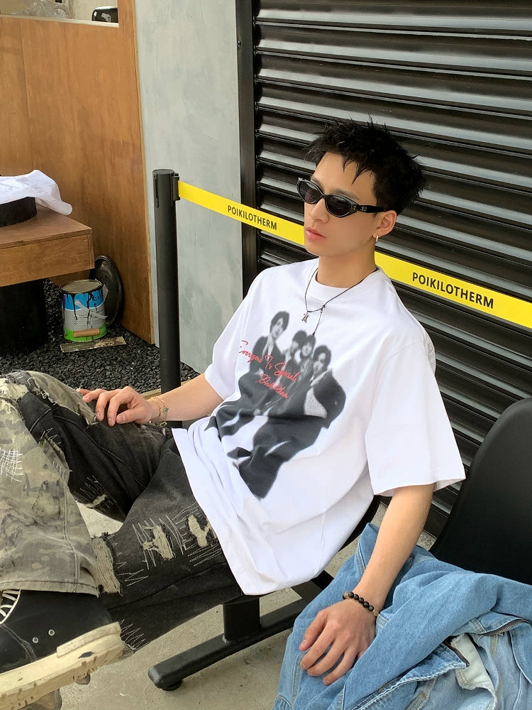 レター ロックバンドTシャツ